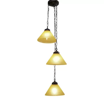 Esquinero Marmoleado 3 Luz Vidrio Amarillo