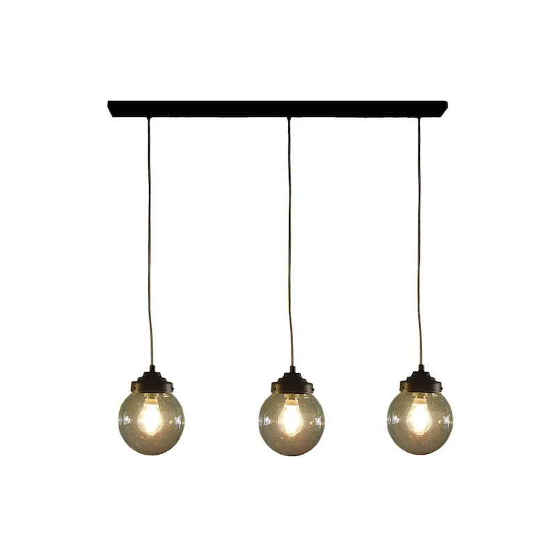 lamparas-colgantes-BLG-3LT Barra lineal globos transparente 3 luz