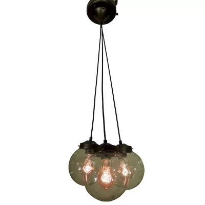 Lámpara colgante globo transparente 3 luz