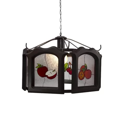 Lámpara Cocina Herraje Madera Frutas