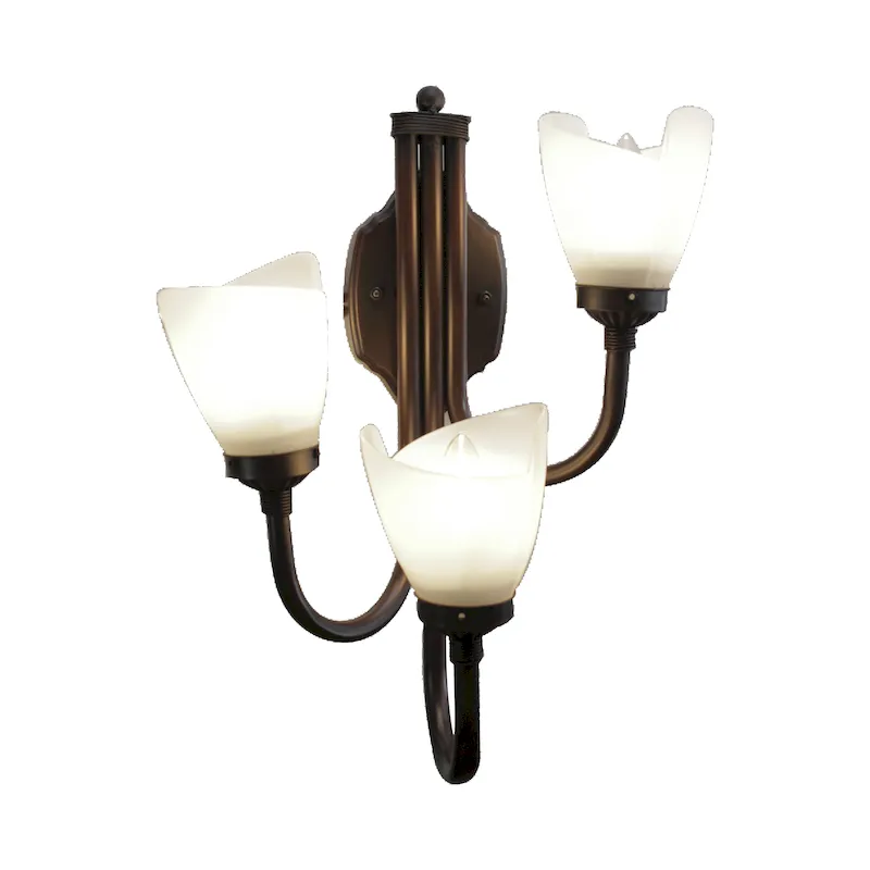 lamparas-de-pared-apliquet-ACH-3LB Apliquet Chandelier 3 Luz Vidrio Blanco
